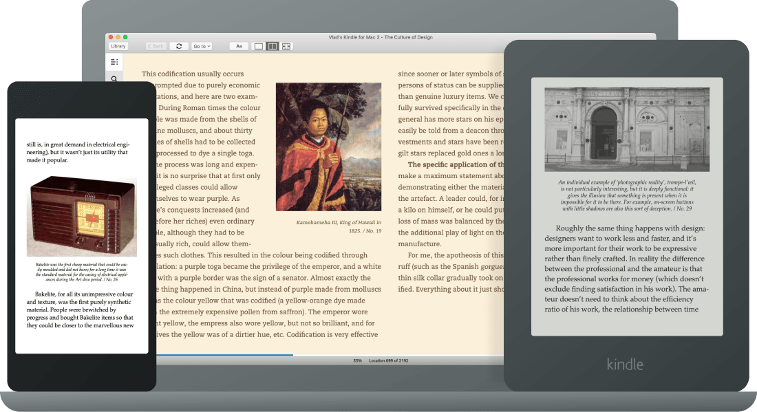 The book is for any reading medium